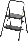 HBtower Step Stool, 2 Step Ladder with Wide Anti-Slip Pedal, Step Ladder Folding Step Stool for Adults, Lightweight Steel Portable ladders for Home Kitchen
