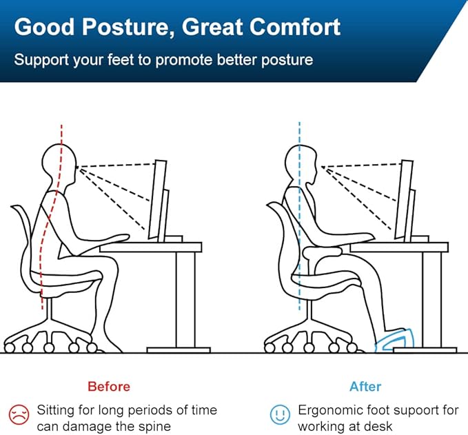 StrongTek Wood Ergonomic Footrest - 4-Angle Adjustable Foot Stool for Desk, Office Footrest, Anti-Slip Foot Stand for Under Desk, Enhances Posture, Promotes Blood Circulation, Easy Assembly (Natural)