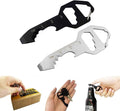 2PCS Keychain Bottle Opener Multi Tool, 100% Stainless Steel EDC Gadget, 6 Tools in 1 [Bottle Opener, Wrench, Screw Driver, Metric Ruler,Cord Cutter] Universal Everyday Carry Pocket and Backpack Tool