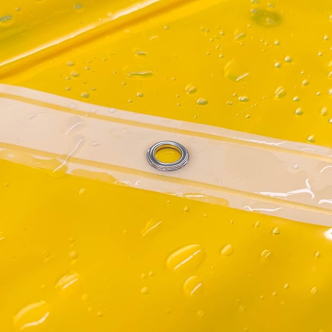 Barossa Design Clear Yellow Shower Curtain Liner - Premium PEVA Shower Liner with 3 Magnets & Metal Grommets, Waterproof Lightweight Standard Size Curtains for Bathroom - Translucent Yellow