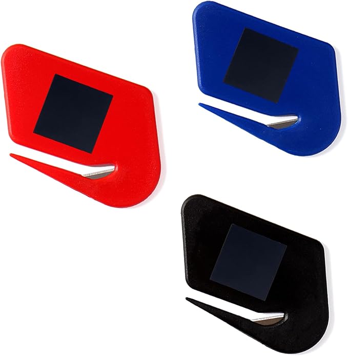 Magnetic Letter Openers Envelope,3 Pack,Envelope Opener Slitter,Mail Openers Blade with Magnet,Letter Opener for Women,Men,Office,Envelope Cutter(red,Blue,Black)