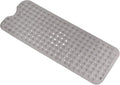 Anti-Slip Bathtub Shower mat, 40×16 inch（ 100 × 40cm） Soft Oversized Machine Washable Non-Slip Bathtub mat with Drainage Holes, Bathroom Floor Suction Cup.（1-Clear Gray）