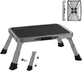 RV Step Stool Foldable 1-Step Ladder Sturdy Metal Stable Step Stool with a Non-Slip Platform Supports up to 500 lb with Non-Slip Rubber Feet, Easy to Carry (3-Level)
