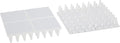 SoftTouch 4" Square Adhesive Anti-Dent Carpet Protectors with 5/8" Spiked Bottom, Self-Stick Spiked Furniture Pads for Tables, Beds, Sofas, Chairs, Set of 2, Clear