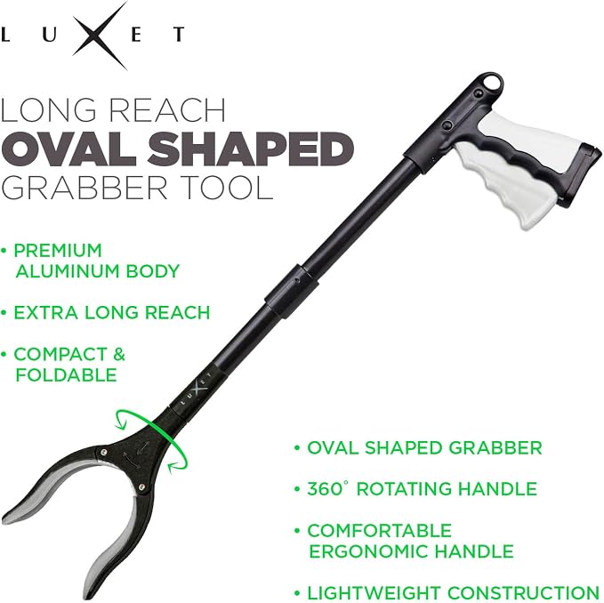 Grabber Reacher Tool 19 Inch Long, Foldable Pick Up Stick - Strong Grip Magnetic Tip - Heavy Duty Trash Picker Claw Reacher Grabber Tool Elderly Wheelchair Mobility Aid (Gray)
