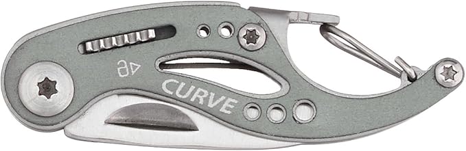 Gerber Gear Curve Multi-Tool - 6-in-1 Screwdriver and Pocket Knife Set - EDC Gear Multi-Tool Keychain - Gray (Pack of 2)