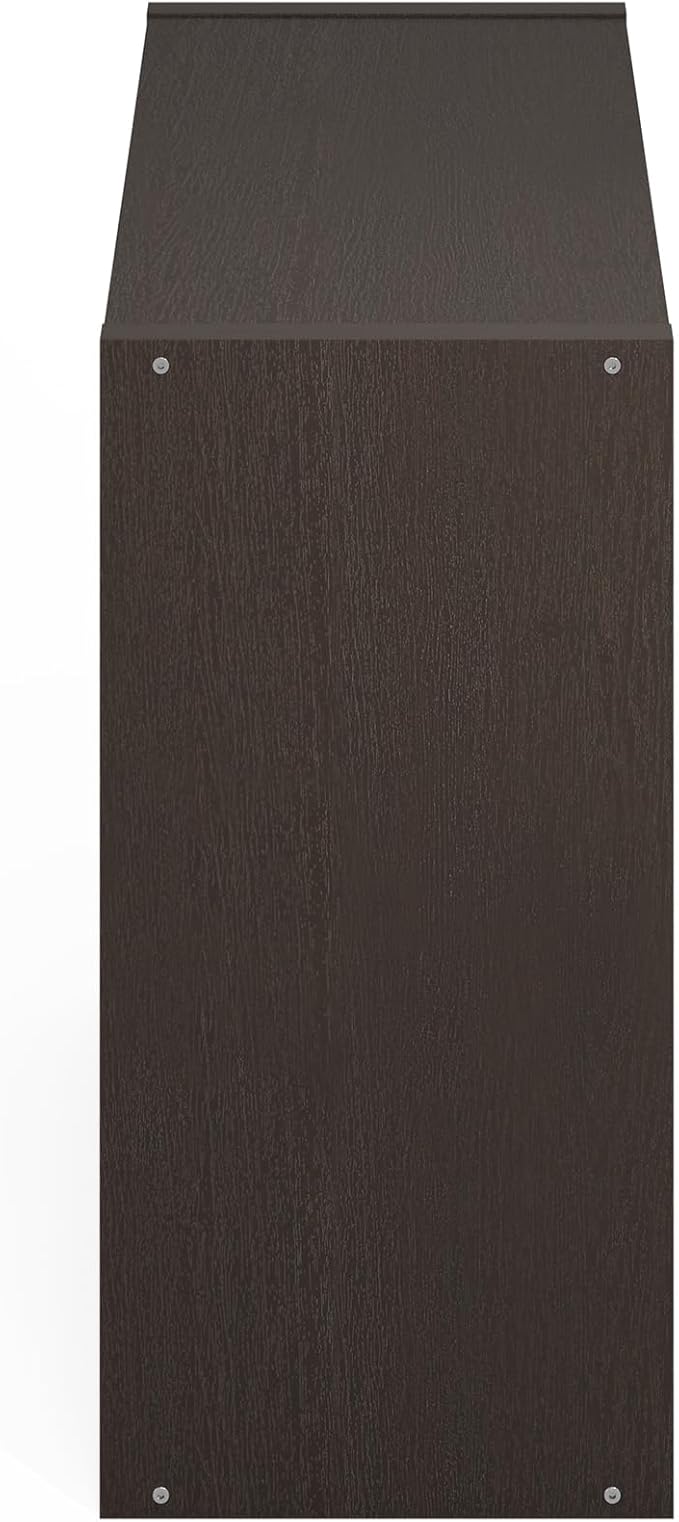 Furinno HERMITE Kitchen Island, 4-Cube Coffee Bar, Extra Thick Kitchen Storage, Bakers Rack, for Pantry Organizers and Storage, Kitchen Organization, Black Dark Oak