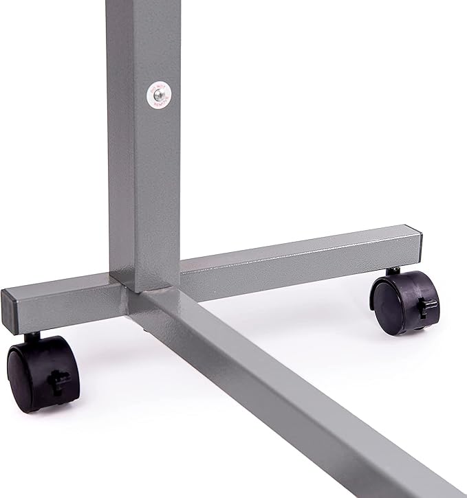 Vaunn Medical Cart Pneumatic Adjustable Overbed Table with Wheels – Rolling Bedside Table for Hospital, Portable Standing Cart & Laptop Desk for Bed, Couch, Wheelchair