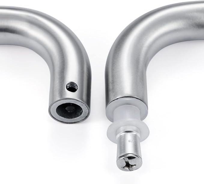 Ranbo Brushed Nickel 8" （CTC） Tubular Back-to-Back Shower Door Handle，3/4" Diameter Pull Handles with Metal Washers, for 1/4"- 1/2" Thick Glass and 1-3/8" - 2-1/6" Thick Wooden or Metal Doors