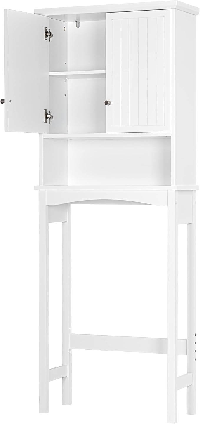 UTEX Over The Toilet Storage Cabinet, Bathroom Above Toilet Cabinet Organizer with Adjustable Shelves, White