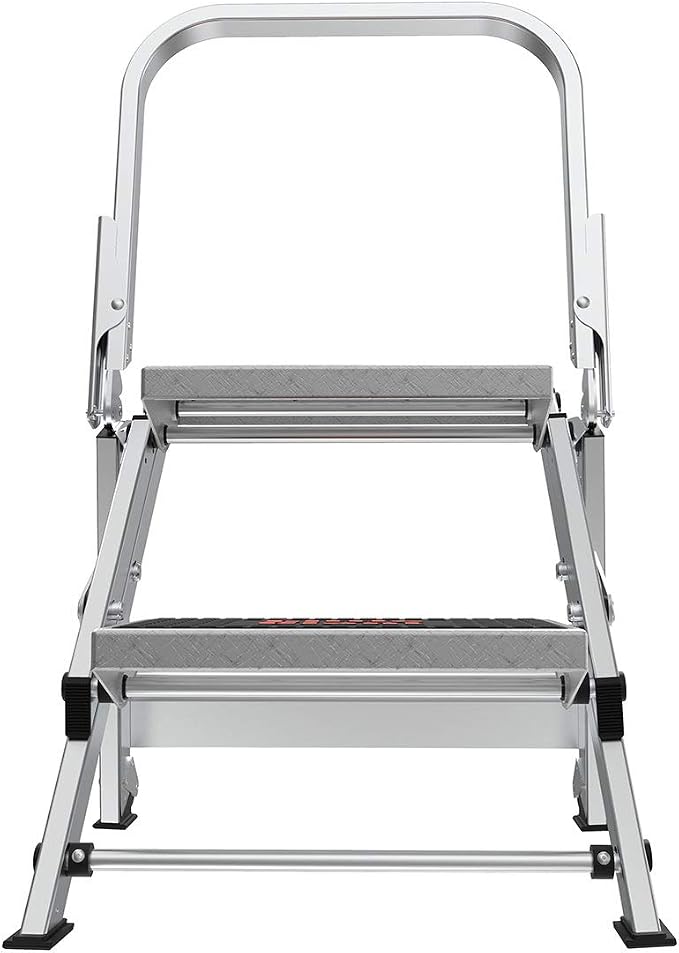 Little Giant Ladders, Safety Step, 2-Step, 2 foot, Step Stool, Aluminum, Type 1A, 300 lbs weight rating, (10210BA), Gray