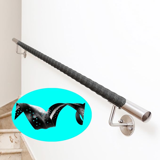 Grab Bars Non-Slip Tape for Bathtubs and Showers - Stainless Steel Bars Anti Slip Tape for Bathroom, Walls, Rail Handrail Covers for Seniors, Elderly, Handicap