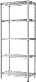 SINGAYE 5 Tier Storage Garage Shelving Units Heavy Duty Wire Shelves Pantry Metal for Pantry Closet Kitchen Laundry Bathroom Organizers Shelf Home Shorage Gray