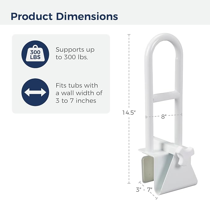 Drive Medical 12036 Handicap Grab Bar, White