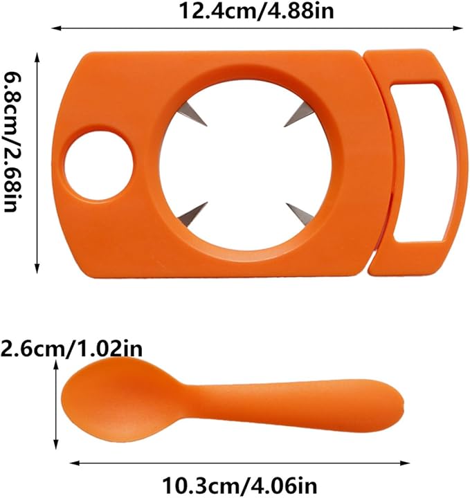 Passion Fruit Opener Tool - Stainless Steel Kitchen Peeling Gadget with Spoon - Passion Fruit Peeler - for Home Restaurant Party Gathering Picnic