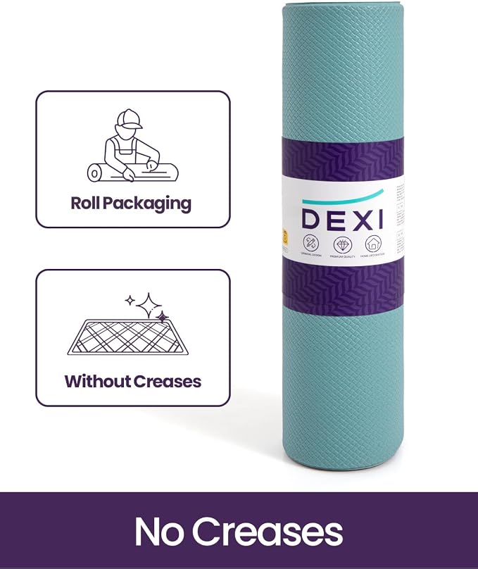 DEXI Kitchen Floor Mats Cushioned Anti Fatigue, 23x71, Large Wide Standing Runner Rug Waterproof, Comfort Memory Foam Padded for Front Sink Laundry, Turquoise