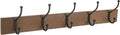 Amazon Basics Rectangular Farmhouse Wall-Mounted Coat Rack for Entryway and Bedroom, Storage Organizer, 5 Hooks, Barnwood | Farmhouse