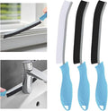 TQRR Hard Bristle Crevice Cleaning Brush-Thin Gap Scrub Brush, Small Cleaning Brush, Grout Brush, Kitchen Brush, Cleaning Tools for Toilet, Bathroom, Sink, Home, Household, Window (3, Light Blue)