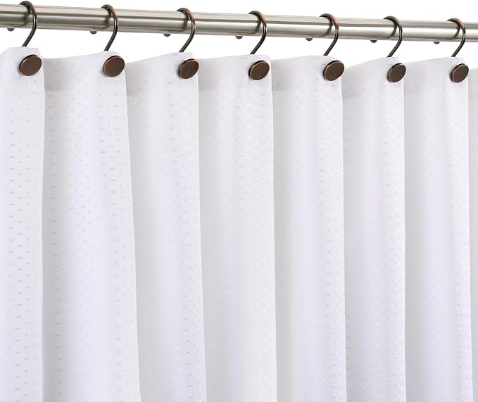 CHICTIE Bronze Shower Curtain Hooks, Oil Rubbed Rustproof Shower Curtain Rings for Bathroom, Metal Decorative Shower Hooks for Shower Curtain Rod, Set of 12 Shower Hangers Round Heavy Duty Design