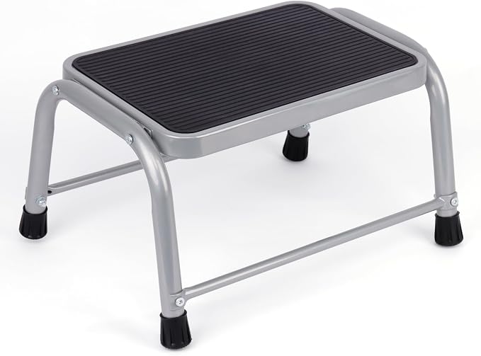 Valeo Step Stool,Step Stools for Adults with Non-Slip Rubber Feet, 600 Lbs Capacity, Metal Step Stool for Kitchen, Bathroom, RV, Camping, Office, Bed Steps for High Beds