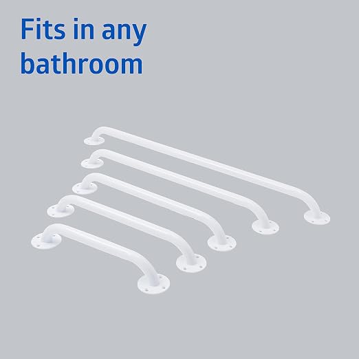Medline Knurled Chrome 12” Grab Bar for Shower & Bathtub, Independence & Ease of Movement — for Elderly, Handicapped or Seniors, 300 lb. Capacity, 1 Bar