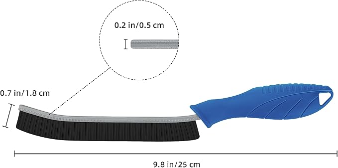 FOOGWEE Hard Bristle Crevice Cleaning Brush - Cleaning Supplies - Grout Cleaning Brushes for Household Use - Crevice Cleaning Tool for Bathroom, Home and Kitchen (3, Blue)