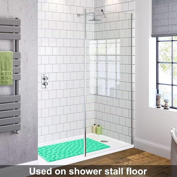 Non-Slip Bathtub Mat OTHWAY Soft Rubber Bathroom Bathmat with Strong Suction Cups (Fruit Green, 16x31.5 inch)