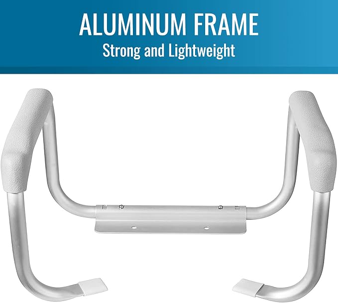 DMI Toilet Safety Rails Toilet Handles for The Elderly Toilet Safety Handrails Frame Easy Assembly with no Tools, White