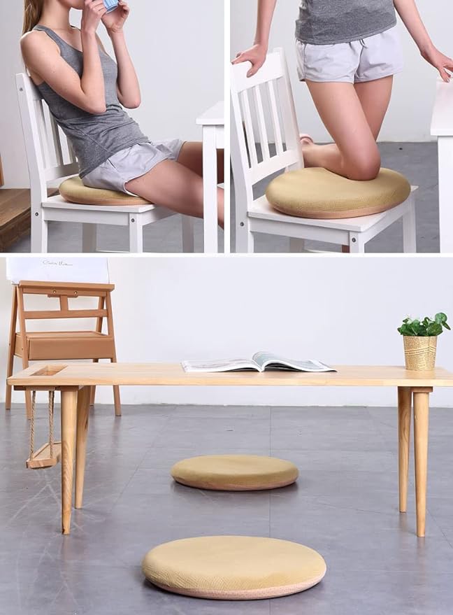 Sigmat Memory Foam Seat Cushion Anti-Slip Soft Round Stool Cushion Chair Pad 20 Inch Grey