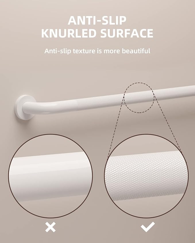 2 Pack 36 Inch Anti Slip Shower Grab Bar Oil Rubbed White 1.25" Diameter,Munzong Bathroom Grab Bar, Knurled Bathroom Balance Bar,Safety Hand Rail Support Handicap Elderly Senior Assist Bath Handle