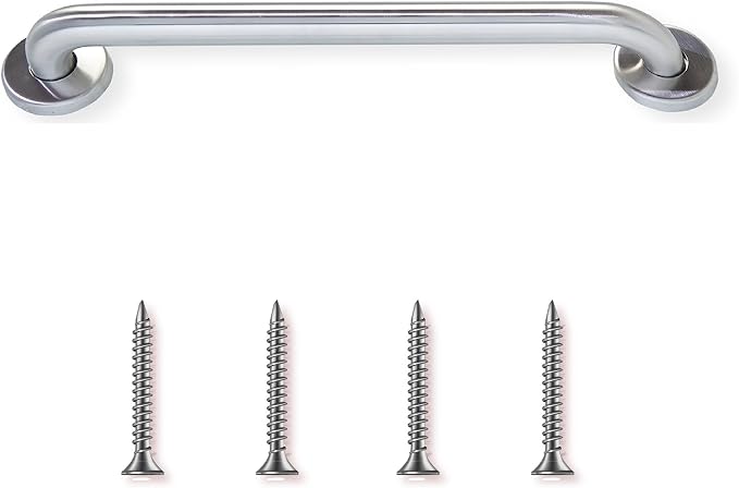 16' Peened Grip Stainless Steel Grab Bars | ADA Safety Bars for Seniors, Handicap, Elderly - Holds Up to 400lbs, For Bathtubs and Showers