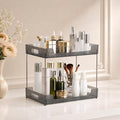 Goderewild Bathroom Counter Organizer, Multi-Purpose Cosmetics Skincare Shelf, Makeup Organizer for Vanity Tray, Countertop Storage Solution for Kitchen and Bath. (Smoky Gray, 2-Tier)