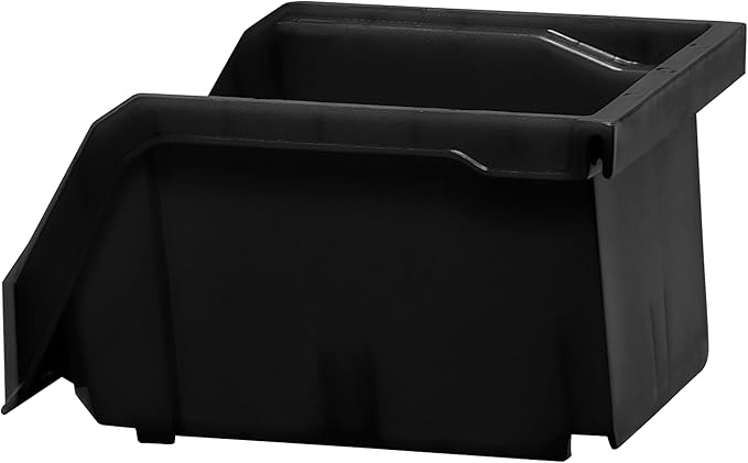 ReadySpace Plastic Containers for Organizing and Storage Bins for Drawers, Desks, Office Organization, and Garage, Stackable Bins, Extra-Small (3" x 5" x 4"), 12-Pack, Black