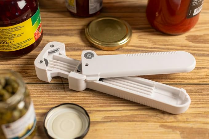 Kuhn Rikon Compact Jar Opener – Easy Grip Adjustable Lid Remover for All Jar Sizes, Ergonomic & Arthritis-Friendly Kitchen Tool, Swiss-Engineered Design