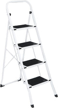 ZENY 4 Step Ladder, Folding Step Stool with Wide Anti-Slip Pedal, 330lbs Sturdy Steel Ladder for Adults, Portable Steel Step Stool for Home Kitchen Office
