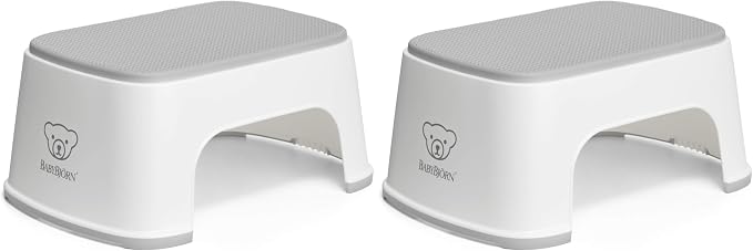 BabyBjörn Step Stool, White/Gray (Pack of 2)