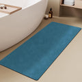 TYUU Bathroom Mat Quick Dry, Bathroom Rugs Non Slip Washable Thin Absorbent Bath Mat Fits Under Door Bathroom Floor Mat Perfect for Bath, Shower, or Sink 24"x60" Denim Blue