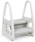 Costzon Kids Step Stool, Toddler Step Ladder for Toilet Potty Training, Kitchen Counter, Bathroom, Two Step Tower w/Non-Slip Design, Safety Handles, 110 Lbs Weight Capacity (Grey)