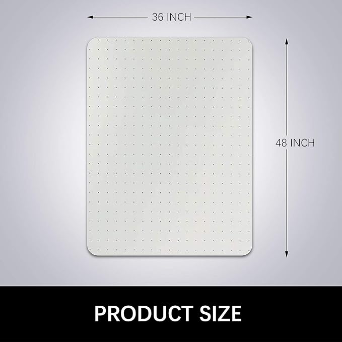 Kuyal Desk Chair Mat for Carpet, 36'' x 48'' Rectangle Transparent Mats for Chairs Good for Desks, Office and Home, Easy Glide, Protects Floors for Low and No Pile Carpeted Floors