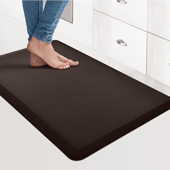 Art3d Anti Fatigue Mat - 1/2 Inch Cushioned Kitchen Mats - Comfort & Non Slip Cushion for Standing Desk, Office or Garage Floor (17.3"x28", Chocolate)