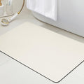 ACCUMTEK Non Slip Bath Mat, Thin Bathroom Rugs Fit Under Door, Quick Dry Bath Mats, Machine Washable Bath Rugs for Bathroom, Bathtub & Kitchen, Bathtub, Light Beige/Solid/24 x17