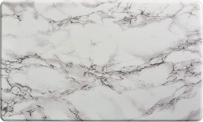 Art3d Premiun Reversible Anti-Fatigue Kitchen Mat, Anti-Slip Floor Comfort Mat for Kitchen, Bathroom, Laundry Room or Office (18x30, Marble Design)