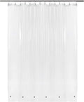 Barossa Design Clear Shower Curtain Liner 82 Width by 74 Height with Free Hooks - 6 Bottom Magnets, Waterproof PEVA, 12 Metal Grommets Curtain PEVA, 82x74
