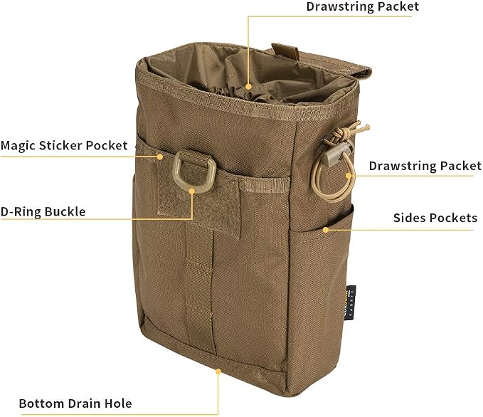 EXCELLENT ELITE SPANKER Molle Dump Pouch Drawstring Magazine Utility Pouch Folding Dump Pouch Waist Bag
