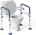 Loyoda Toilet Safety Rails for Seniors,Height-Adjustable Toilet Frame Width-Adjustable Toilet Handles Toilet Rail Provides Support for Seniors ， Pregnant ，Disabled
