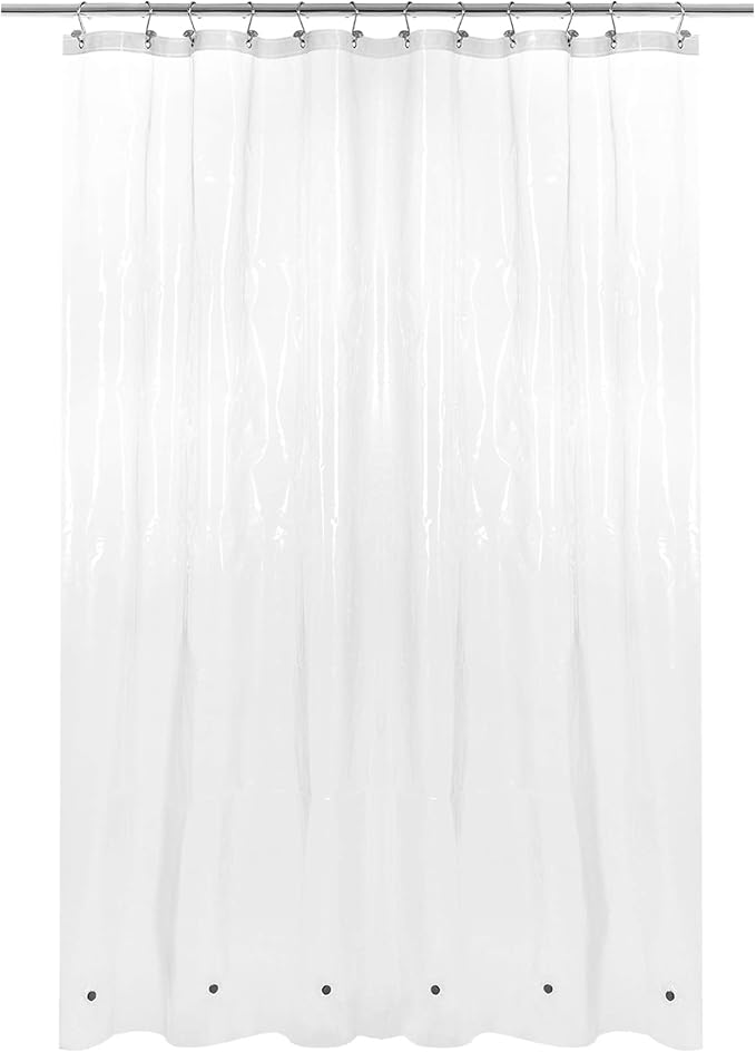 Barossa Design X-Long Shower Curtain Liner with 6 Magnets - 72" x 92", Waterproof PEVA Shower Liner for Bathroom, PVC Free, Metal Grommets - Clear, 72X92