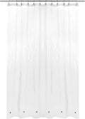 Barossa Design Shower Curtain Liner with 6 Magnets - Clear Plastic Shower Curtain Liner, See Through Vinyl Bath Curtain with Metal Grommets for Bathroom - Clear, 70x72