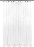 Barossa Design Extra Long Shower Curtain or Liner 72x80-6 Magnets on Bottom, PEVA, Waterproof, PVC Free, Metal Grommets - 72 x 80 Inches, Clear