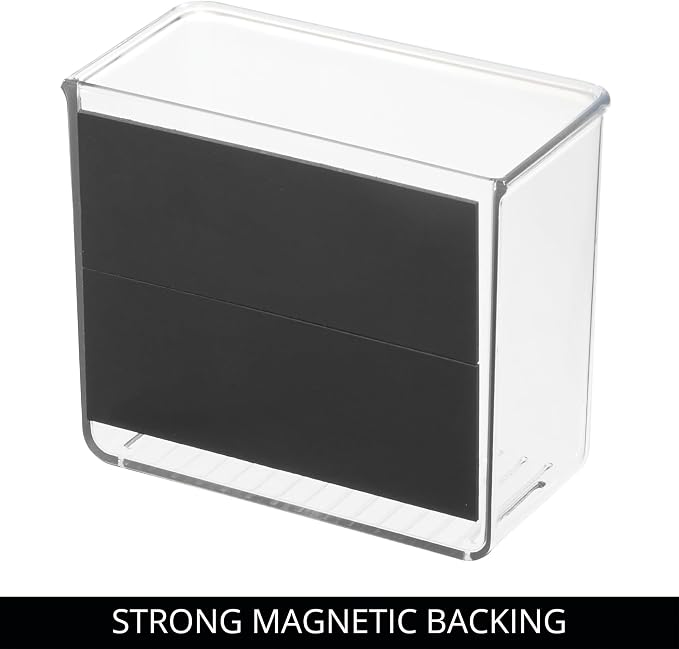 iDesign Magnetic Small Clear Plastic Organizer Bins for Laundry Room Storage