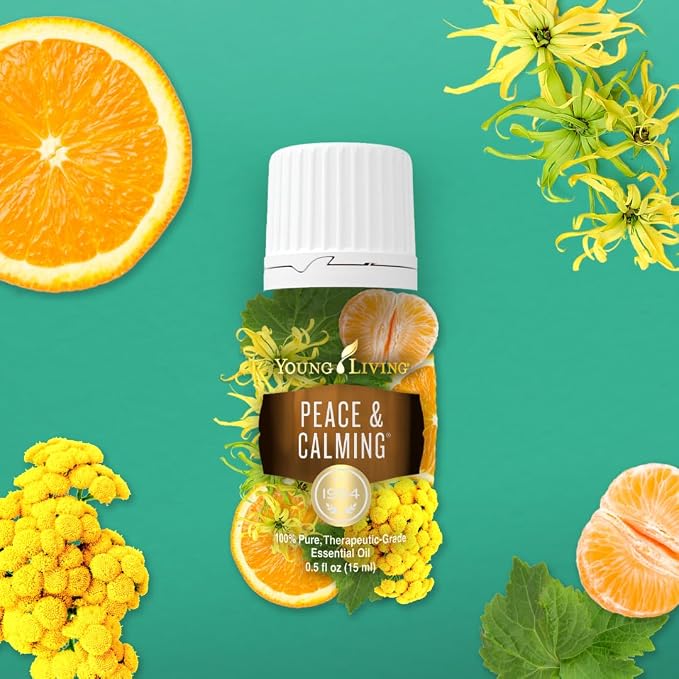 Young Living Peace & Calming Essential Oil | 15ml | Tranquil Aromatherapy Blend | Calm, Relaxing & Peaceful | Topical & Aromatic Use | Blue Tansy, Orange, Tangerine, Patchouli, & Ylang Ylang